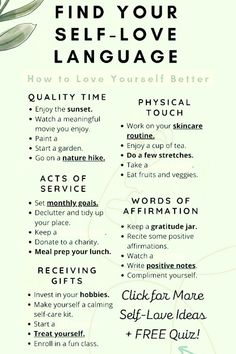 Understanding your self-love language can be difficult, especially when you're unsure how to communicate your needs. Knowing your type of love language helps improve self-care and strengthen communication in relationships, leading to healthier connections. Save this pin to learn how positive language and the Five Love Languages can transform how you love yourself and others. Love Languages Examples, Positive Body Language, Self Care Love Language, How To Find Self Love, How To Learn To Love Yourself, How To Love Life, Love In Other Languages, How To Feel Loved, How To Love Yourself First