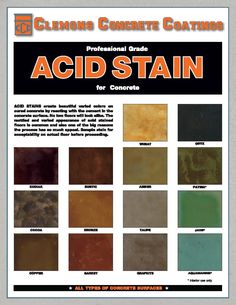 concrete floor stain, acid stain for concrete, and concrete acid stains. Concrete Stain Colors Outdoor, Concrete Shower Ideas, Concrete Floor Colors, Concrete Floor Stain, Stained Cement Floors, Concrete Acid Stain Colors, Solarium Ideas, Stained Brick, Acid Stained Concrete Floors