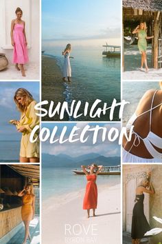 The new Sunlight collection from ROVE Byron Bay is the perfect summer and transition wardrobe for your holiday and sustainable vacations! Find the best holiday outfits for your summer getaway. | linen dresses for women | linen outfits for women | women's sustainable fashion | linen midi dress | linen midi dress | linen maxi dress | Shirt Dress Summer, Summer Getaway, Cotton Dress Summer, Linen Maxi Dress, White Shirt Dress