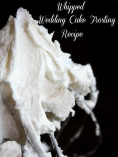 whipped wedding cake frosting recipe on a spoon