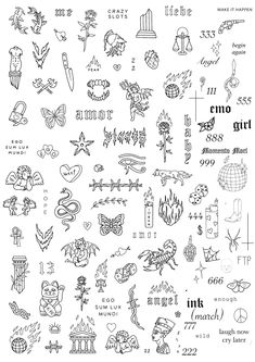 the back side of a tattoo sticker sheet