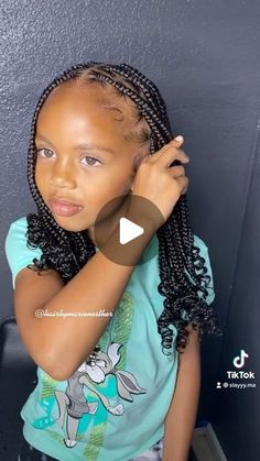 Knotless Braids Little Kids, Knotless Braids Kids Hairstyles, Toddler Knotless Braids With Curly Ends, Braids For 9-10, Kids Braiding Hairstyles Black, Hair For Kids Braids, Knotless Box Braids For Little Kids, Girls Knotless Box Braids Kids, Little Black Girls Box Braids Hairstyle