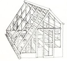 a drawing of a house being built