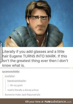 an image of a man with glasses on his face and the caption that reads, i