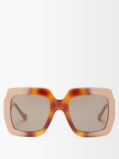 Brown Chain-embellished oversized square sunglasses | Gucci | MATCHESFASHION UK Temple Logo, Eyewear Chain, Oversized Square Sunglasses, Sunglasses Gucci, Sunglasses Logo, Gucci Designer, Tailored Coat, Gucci Eyewear, Gucci Sunglasses