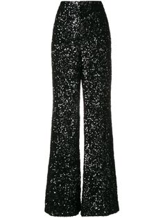 Victoria Victoria Beckham sequined flared pants - Black Pants Inspiration, Harry Styles Concert, Black Wide Leg Trousers, Jacket Zipper, Usa Outfit, Virtual Stylist, Flared Pants, Wide Legs