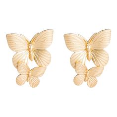 PRICES MAY VARY. ◆Butterfly Bohemian Earrings Material: Made of excellent alloy, these funny butterfly animal earrings are high-quality and not easy to cause irritation to your skin. The superb craftsmanship makes you comfortable to wear. ◆Butterfly Boho Earrings Size: The flying butterfly drop earrings are about 2.04 inches long and 1.57 inches wide. With a weight of 32g, the cute butterfly dangle earrings are lightweight and exquisite, adding a touch of elegance to your outfit. ◆Eye-catching D Metallic Earrings, Double Butterfly, Butterflies Pattern, Butterfly Earrings Gold, Butterfly Wing Earrings, Wedding Earrings Drop, Butterfly Wedding, Largest Butterfly, Butterfly Gifts