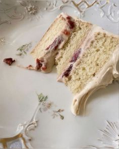 a piece of cake sitting on top of a white plate