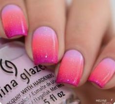 Fingernail Designs, Rose Nail Art, Nail Art Gel, Ombre Nail Designs, Vacation Nails, Pink Nail, Nail Polish Designs, Beach Nails