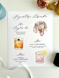 a poster with different types of drinks on it