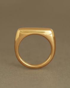 Meridian Band by George Rings square ring solid 18k gold Modernist Open Signet Ring For Formal Occasions, Modern Yellow Gold Diamond Ring With Thick Band, Modern Gold Thick Band Diamond Ring, Modernist 14k Gold Ring For Formal Occasions, Modern Diamond Ring With Thick Band, Formal Modernist 14k Gold Ring, Modern Square Cut Diamond Ring, Modern Rectangular Diamond Ring, Modern Square Cut Signet Ring With Polished Finish