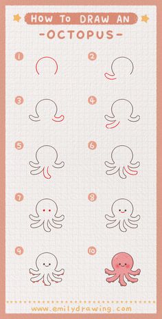 how to draw an octopus step by step drawing instructions for kids and beginners with pictures