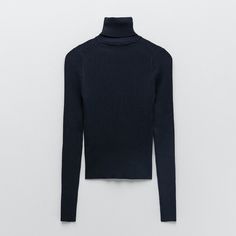 Nwt Zara Navy Blue Ribbed Knit Turtleneck Sweater Ref. 3471/100 | Sz: Small All Orders Ship In 1-3 Business Days! Navy Blue Slim Fitted Ribbed Knit Turtleneck Sweater Size: Small Color: Navy Blue Brand: Zara Style: Ribbed Knit Sweater Condition: Nwt (Never Worn)No Flaws, No Holes, No Rips, No Stains, No Pilling, No Visible Signs Of Wear // Clean Condition Measurements (See Photos): - 12" Width - 17.5" Length All Measurements Are Approximate! Material: - 72% Viscose - 28% Nylon Details: - Ribbed Winter Fitted Knit Top With Ribbed Collar, Winter Stretch Knit Top With Ribbed Collar, Fitted Winter Knit Top With Ribbed Collar, Winter Knit Top With Ribbed Collar For Layering, Fitted Knit Top With Ribbed Collar For Winter, Blue Sweater With Ribbed Collar For Work, Classic Solid Color Knit Top For Winter, Navy Fitted Sweater For Fall, Classic Ribbed Knit Top For Winter