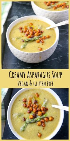 creamy asparagus soup with vegan and gluten free