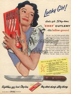 Collage Video Ideas, 50s Food, 1950s Posters, 1950s Girl, History Of Advertising, Vintage Food Posters, 1950s Housewife, Collage Video, Products Ads