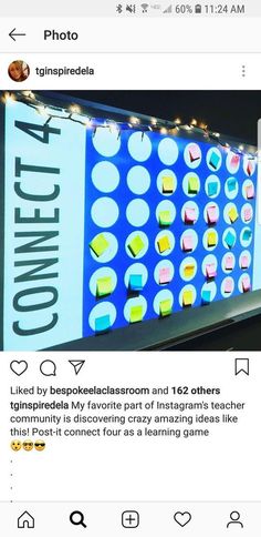 an instagram page with the word connect on it