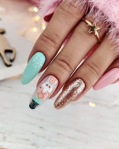 Nutcracker Christmas Nails, Peanuts Christmas Nails, Tweety Bird Nails, Nutcracker Nails Designs, Groovy Salon, Gingerbread House Nails, Nutcracker Nails, Tropical Nail Ideas, Nailart Christmas