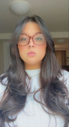 Long Layers And Curtain Bangs, Layers And Curtain Bangs, Glasses For Round Faces, Long Side Bangs, Oversized Glasses, Hairstyle Women, Side Bangs, Short Bob Haircuts