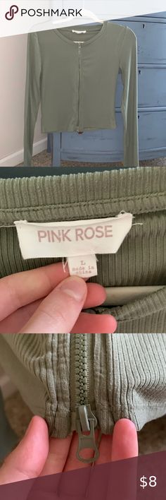 green zip up top Zip Up Top, Light Green Color, Pink Rose, Green Color, Green Colors, Light Green, Zip Ups, Topshop, Zipper