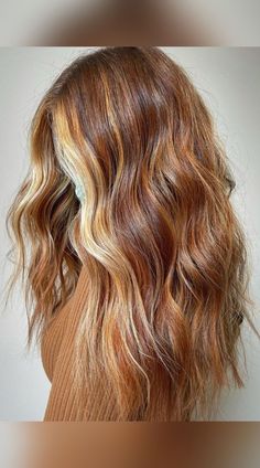 Brown Copper And Blonde Balayage, Dark Golden Copper Blonde Hair, Copper Balayage With Blonde Money Piece, Fall Blonde Red Hair Color, Copper And Gold Highlights, Dementional Hair Color Copper, Cowboy Copper Hair On Brunette, Cute Mom Hair Colors, Fall Hair Colors For Blondes With Red