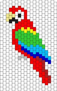 a colorful bird made out of squares