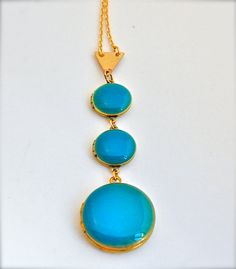 Turquoise Blue Lockets Trio Necklace Statement Piece by verabel, $48.00 Blue Turquoise Necklace With Adjustable Chain For Gift, Elegant Turquoise Necklace With Round Blue Pendant, Elegant Blue Turquoise Necklace With Round Pendant, Elegant Blue Turquoise Round Pendant Necklace, Trio Necklace, Layering Jewelry, Jewelry Lockets, Jewelry Pendants, Layered Jewelry