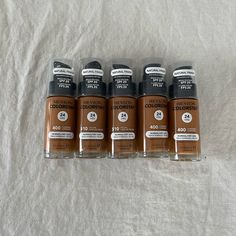 Five Brand New Revlon Color Stay Foundations. All Are Sealed. Two Are 510 Pecan Three Are 400 Caramel. Revlon Foundation, Revlon Colorstay Foundation, Long Wear Makeup, Revlon Color, Moisturizing Foundation, Revlon Makeup, Natural Foundation, Glow Foundation, Foundation Colors