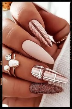 Burberry Sweater Nails #womenfashion #fallfashion #fallnais #naildesign #fallnaitrends Nude Sweater, Plaid Nail Designs, November Nail Designs, September Nails, Plaid Nails, Sweater Nails, Thanksgiving Nails