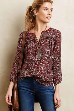 Estilo Hippie, Petite Outfits, Boho Blouses, Stitch Fix Style, Primavera Estate, Fashion Tops, Look Fashion, Print Tops, Stitch Fix