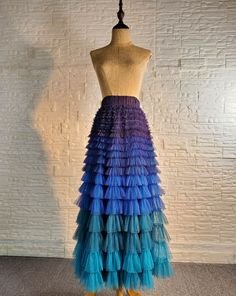 TIERED TULLE MAXI SKIRT WOMEN RED LAYERED LONG TULLE SKIRT WEDDING PARTY HOLIDAY OUTFIT CUSTOM PLUS SIZE LAYERED TULLE SKIRT HIGH WAISTED ROMANTIC TULLE SKIRT, RED, NAVY BLUE ,PURPLE, Other mixture colors are also available. This long tiered tulle skirt is made of top quality multi-colo... Skirt Holiday Outfit, Blue Wedding Bridesmaid, Bridesmaid Maxi Skirt, Holiday Skirt Outfits, Tulle Skirts Outfit, Tiered Tulle Skirt, Bridesmaid Skirts, Tulle Long Skirt, Tulle Maxi Skirt