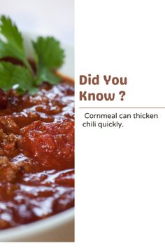 a white bowl filled with chili and garnish next to the words did you know?