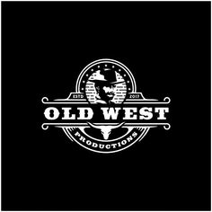 an old west logo on a black background