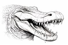 alligator head drawing Crocodile Tattoo Design, Crocodile Monster, Alligator Head, Alligator Tattoo, Crocodile Tattoo, Beast Tattoo, Monster Tattoo, Viking Symbol, Giraffe Head