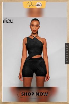 Kliou Velour Asymmetry Two Piece Set Women Avocado Halter Crop Top+crease Shorts Matching Outfit Female Casual Workout Atirewear Chic Fitted Shorts With Asymmetrical Hem, Chic Fitted Asymmetrical Shorts, Chic Asymmetrical Fitted Shorts, Outfit Female, Matching Outfit, Halter Crop Top, Set Women, Two Piece Set, Two Piece Sets