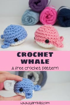 the crochet whale is an adorable little toy that can be made in any size