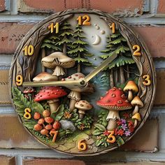 Forest Mushroom Wall Clock Witchy Home Decor-MoonChildWorld Enchanted Forest Decor, Magical Home Decor, Fantasy Home Decor, Woodland Home Decor, Witchy Home, Woodland Wall, Witchy Home Decor, Mushroom Forest, Magical Home