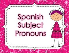 the spanish subject pronouns are displayed on a pink background with white flowers