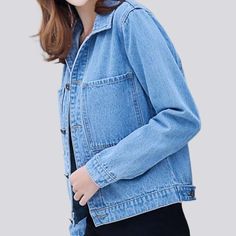 Introducing our Y2K Women's Jean Jacket from the 2023 Spring-Summer Collection ââ‚?the perfect blend of traditional style and vogue edge!Why You'll Love It: Y2K Style: Make a bold fashion statement with this everlasting piece. updated with a contemporary Y2K twist. Color: A traditional dark wash denim. perfect for any occasion. Regular Fit: The casual cut and lightweight fabric provide comfort and an effortlessly cool look. Outerwear: The perfect layer to take you through seasons. this jacket is Summer Dark Wash Relaxed Fit Outerwear, Relaxed Fit Denim Outerwear For Summer, Summer Denim Jacket With Pockets, Summer Denim Outerwear With Relaxed Fit, Long Sleeve Denim Blue Outerwear For Summer, Casual Summer Denim Jacket With Pockets, Summer Button-up Medium Wash Outerwear, Summer Button-up Outerwear In Medium Wash, Medium Wash Relaxed Fit Summer Outerwear