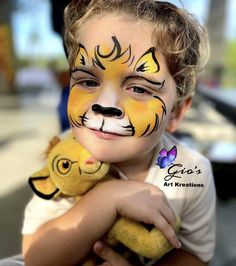 Lion Face Painting Easy, Face Painting Lion, Lion Face Paint Easy, Jungle Animal Face Paint Easy, Kids Tiger Face Paint, Tiger Face Paint Tutorial, Bear Face Paint, Lion Face Paint