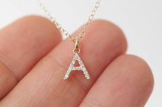 14k solid gold Diamond Initial Necklace A-Z Tiny initial necklace personalized gift idea by Vivien Frank Designs Swallow Necklace, Floating Diamond Necklace, Horizontal Bar Necklace, Diamond Initial Necklace, Floating Necklace, Perfect Closet, Flying Bird, Fine Jewelery, Gold Fashion Necklace