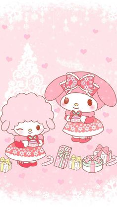 My Melody Christmas Wallpaper, Mymelody Wallpapers, Christmas Wallpaper Kawaii, Christmas My Melody, Christmas Wallpaper Gif, My Melody Christmas, Wallpaper Chromebook, Melody Christmas, Christmas Sanrio