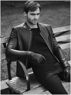 Jeffrey-Rudes-Fall-Winter-2015-Menswear-Collection-Look-Book-001 Mens Leather Clothing, Outfits Hombre, Black Leather Gloves, Leather Jacket Outfits, Mens Leather, Gentleman Style, Black Leather Jacket, Leather Jacket Men