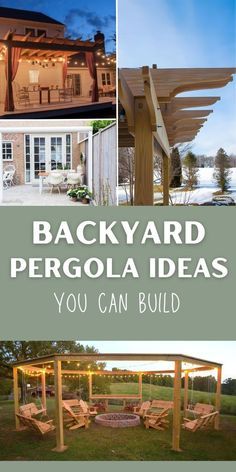 backyard pergola ideas that you can build in the evening or night with text overlay