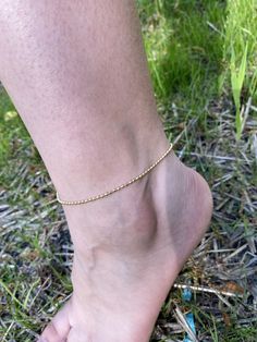 "A Beautiful ball chain that's sparkly and dainty / gold filled. Tarnish-free 💯 Hypoallergenic Ajustable 10\" to 12\" length." Beautiful Ball, Winston Salem Nc, Winston Salem, Chain Anklet, Ball Chain, Delicate Bracelet, Anklets, Gold Filled, Chain