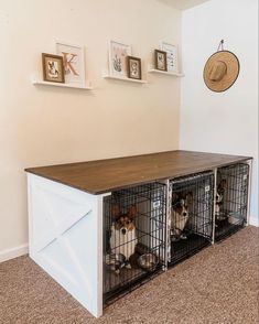 (paid link) Dog friendly Decorating - Pet kind thriving Rooms Double Dog Crate Furniture Diy Plans, Diy Dog Kennels Indoor, Large Dog Cage Ideas Indoor, Multiple Dog Kennel Ideas Indoor, Kennel Ideas Indoor, Dog Kennel Ideas Indoor, Dog Kennel Ideas, Wood Dog Kennel