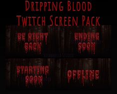 the title sequence for dripping blood, which is written in red on dark background with black text