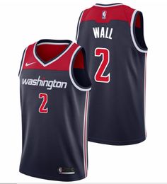 the washington wizards'nike jersey is shown in black, red and white with the number 2 on it