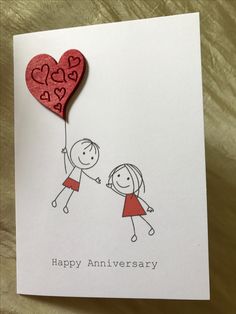 a card with an image of two people holding hands and the words happy anniversary written on it