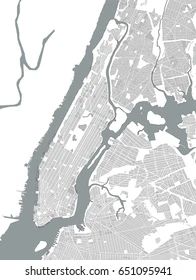 a map of the city of new york, with rivers and roads in grey tones