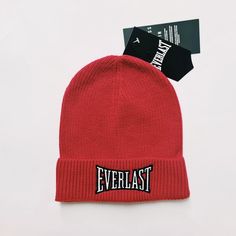 DEADSTOCK EVERLAST BEANIE, STILL WITH TAGS AND ORIGINAL PACKAGING Vintage y2k 2000s red Everlast beanie hat. Everlast. embroidered logo on across front  Unisex adults, one size fits all Brand new with tags 90s Y2K beanie FULLY TRACKABLE SHIPPING SERVICE. UK AND WORLDWIDE SHIPPING. Vintage Everlast, Y2k Beanie, Skull Cap Beanie, Winter Hat, Skull Cap, Y2k 2000s, Beanie Hat, All Brands, Beanie Hats